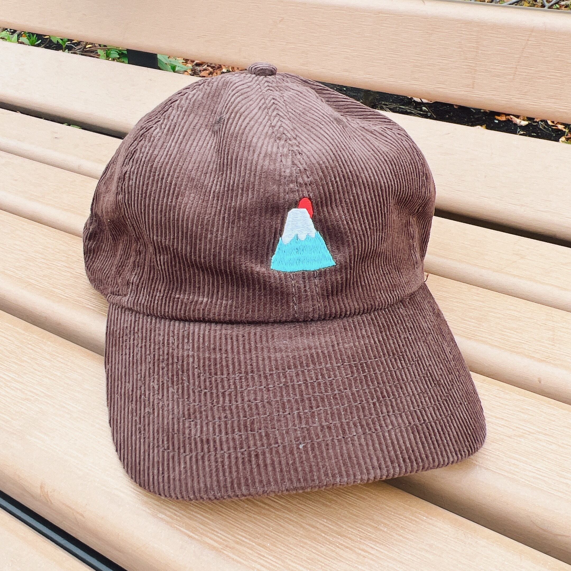 【コーデュロイキャップ】「あめだまとふじさん」ダークブラウン