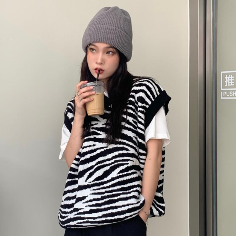 パターンジャケット レディースオータムウィンタールーズニットセーター ブラックVネック 秋物 冬物 YY-ファッション50956185938