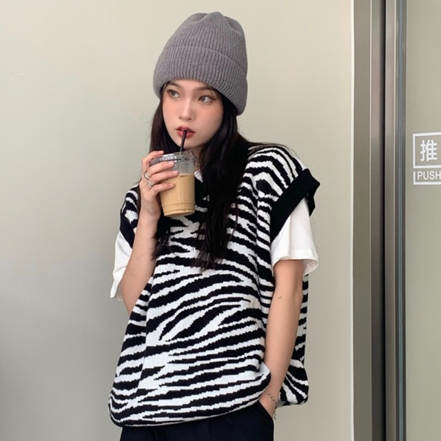 パターンジャケット レディースオータムウィンタールーズニットセーター ブラックVネック 秋物 冬物 YY-ファッション50956185938