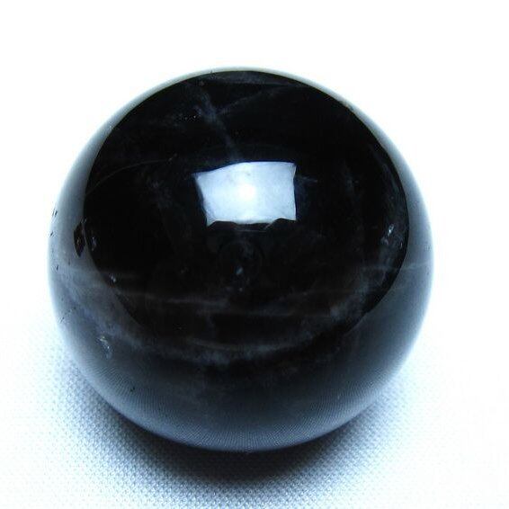 黒水晶 丸玉 モリオン 丸玉 33mm スフィア 置物 原石 141-7535