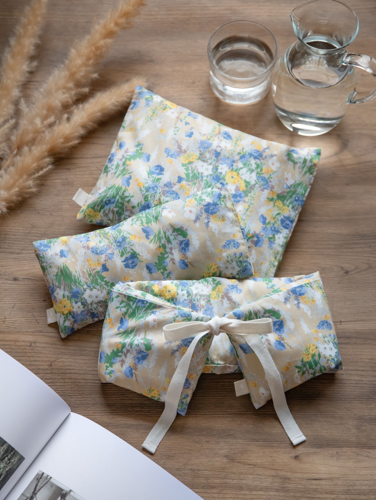 《アイピロー／首肩用／大判》米ぬか玄米カイロ（選べるハーブ）Woodland Bloom　カバー付き