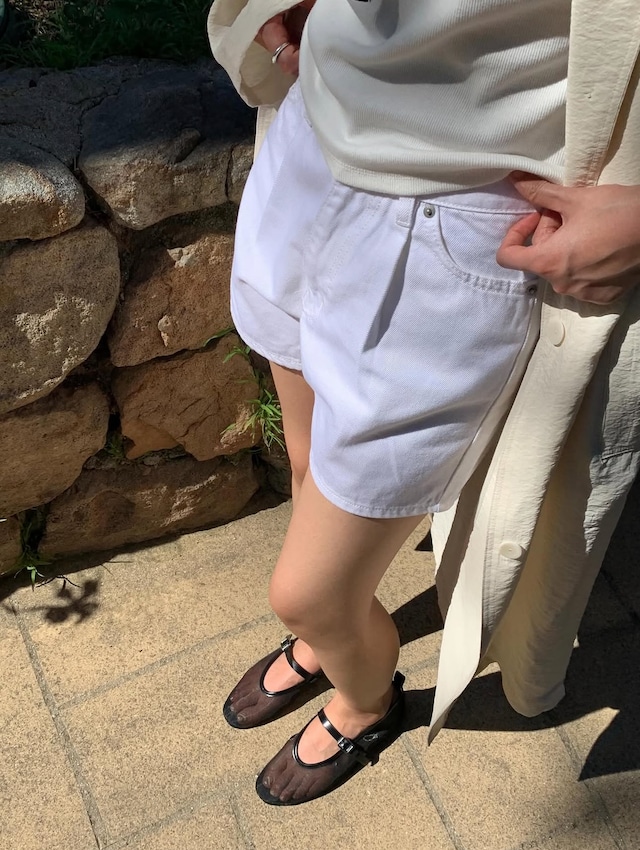 (予約) verveine / H067 CONE sandro pintuck short denim 2color