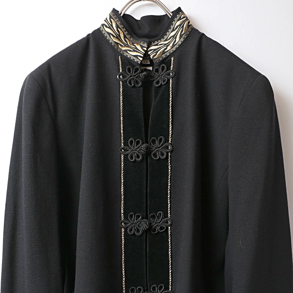 80s Thalian 黒×金 マオカラー チャイナ ジャケット 古着 used