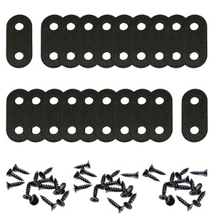 【数量限り】BTtime ジョイント金具 20個セット ステンレス I字金具 棚受け金具 固定金具 固定板 フラット 家具 固定 修理 補強プレート 連結金具 ネジ付き DIY 2穴 36×16×2mm (ブラック)