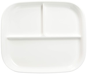 【在庫処分】パール金属 食器 お皿 プレート 仕切付 スクエアプレート あつかいやすい ホワイト 日本製 K-6388
