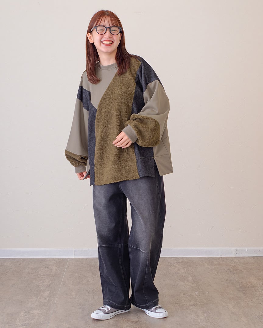 裏起毛ワイドレッグイージーデニムパンツ】 CH-225932 Brand