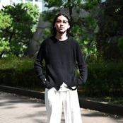 Leh(レー)GANKO別注×damage waffle L/S sweater コーディネート