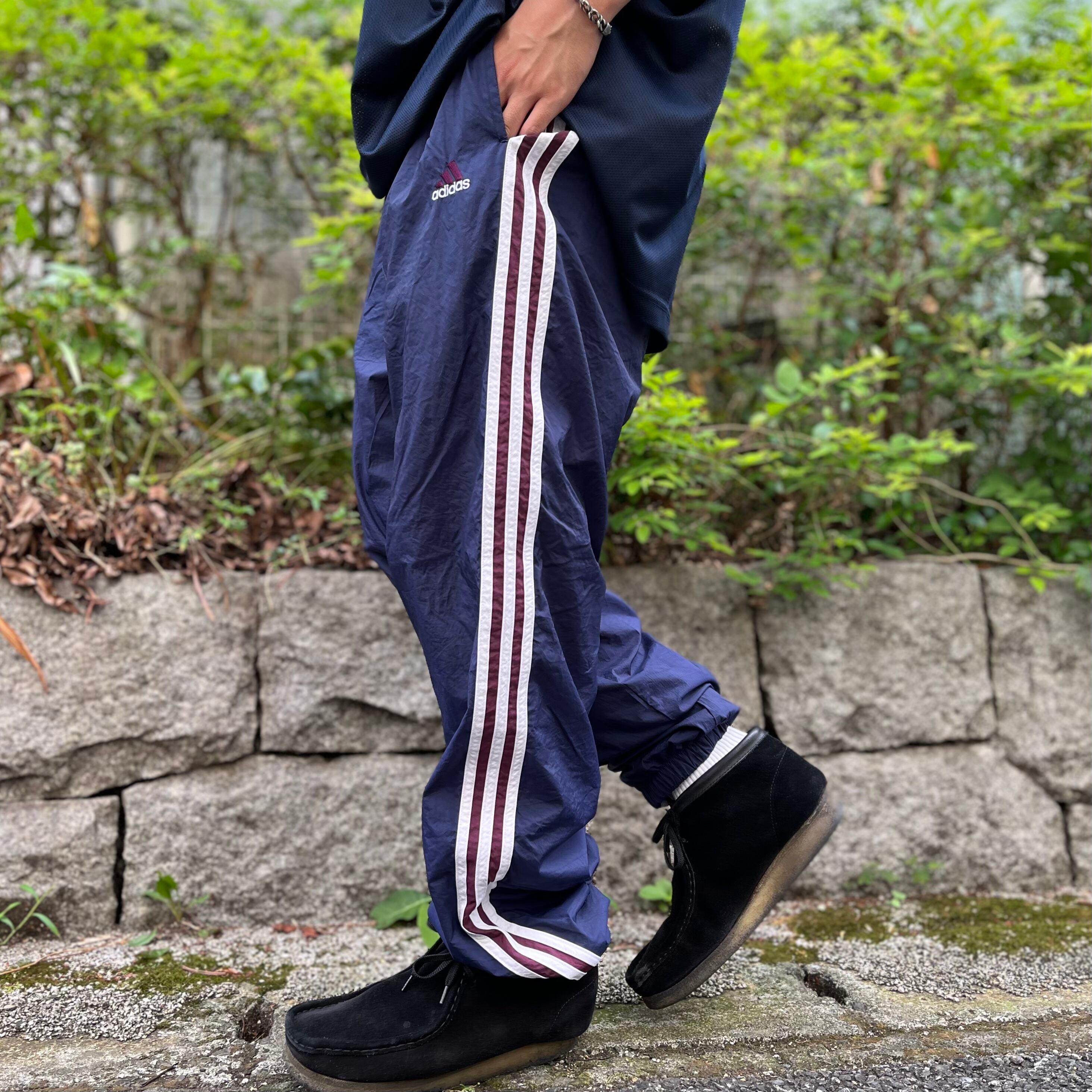 size:L【 adidas 】アディダス ナイロンパンツ ネイビー 古着 古着屋 高円寺 ビンテージ  Slat_Albatross_Isla_Vintage