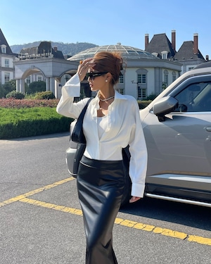 ストライプシャツボディースーツ 2色 kct2360