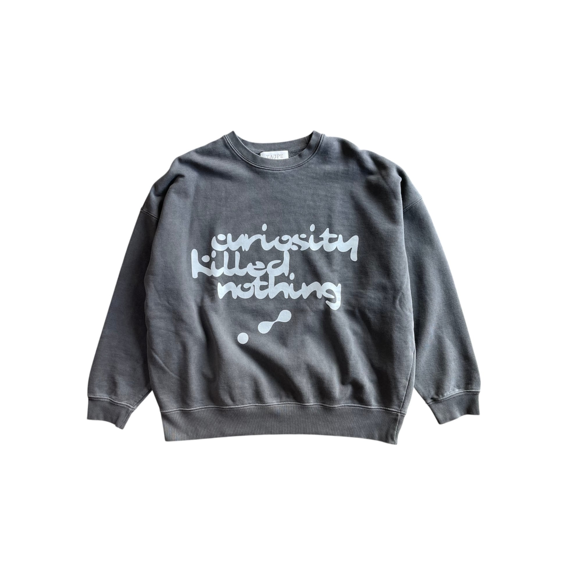 TAUPE / printed SWEAT crew / charcoal
