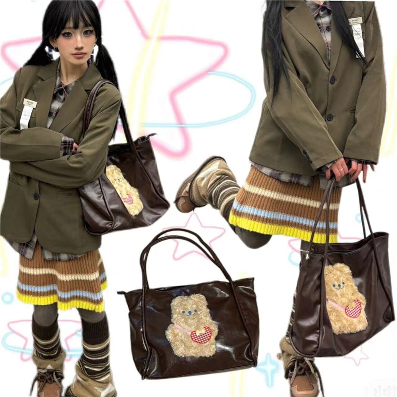 Hottie可愛い熊のトートバッグ 2s