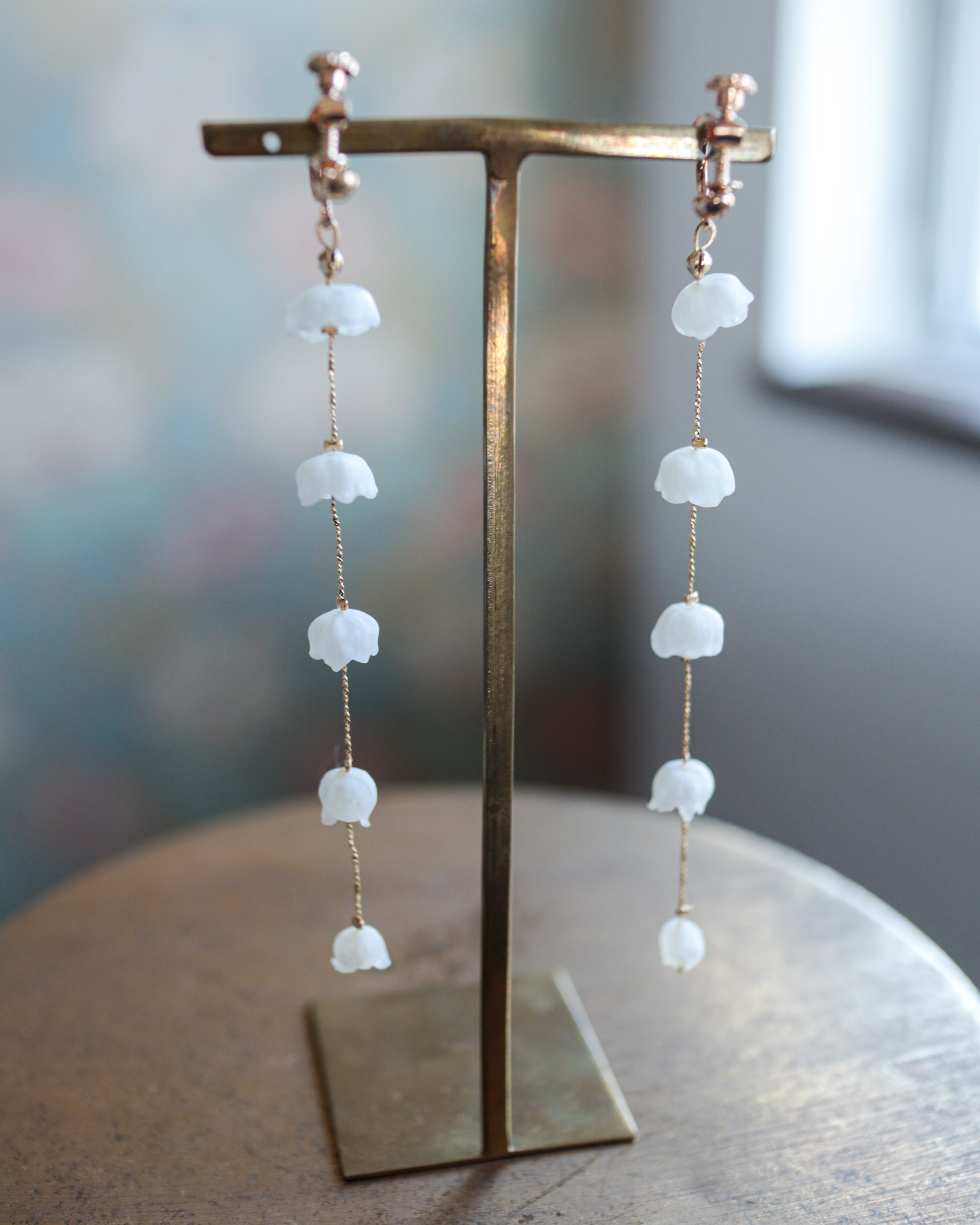 すずらんピアス 本物のすずらんのアクセサリー N59 | 土曜日のお花屋さん