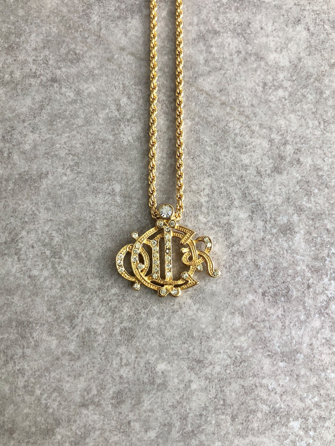 Christian Dior クリスチャン ディオール ネックレス ゴールド ロゴ 