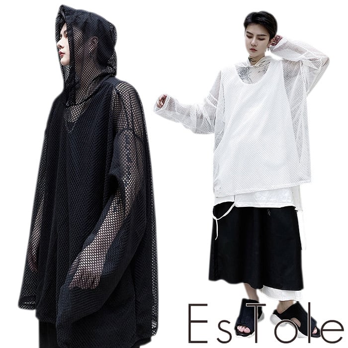 お支払い確認後20日以内発送】EsTole モノクロメッシュパーカー