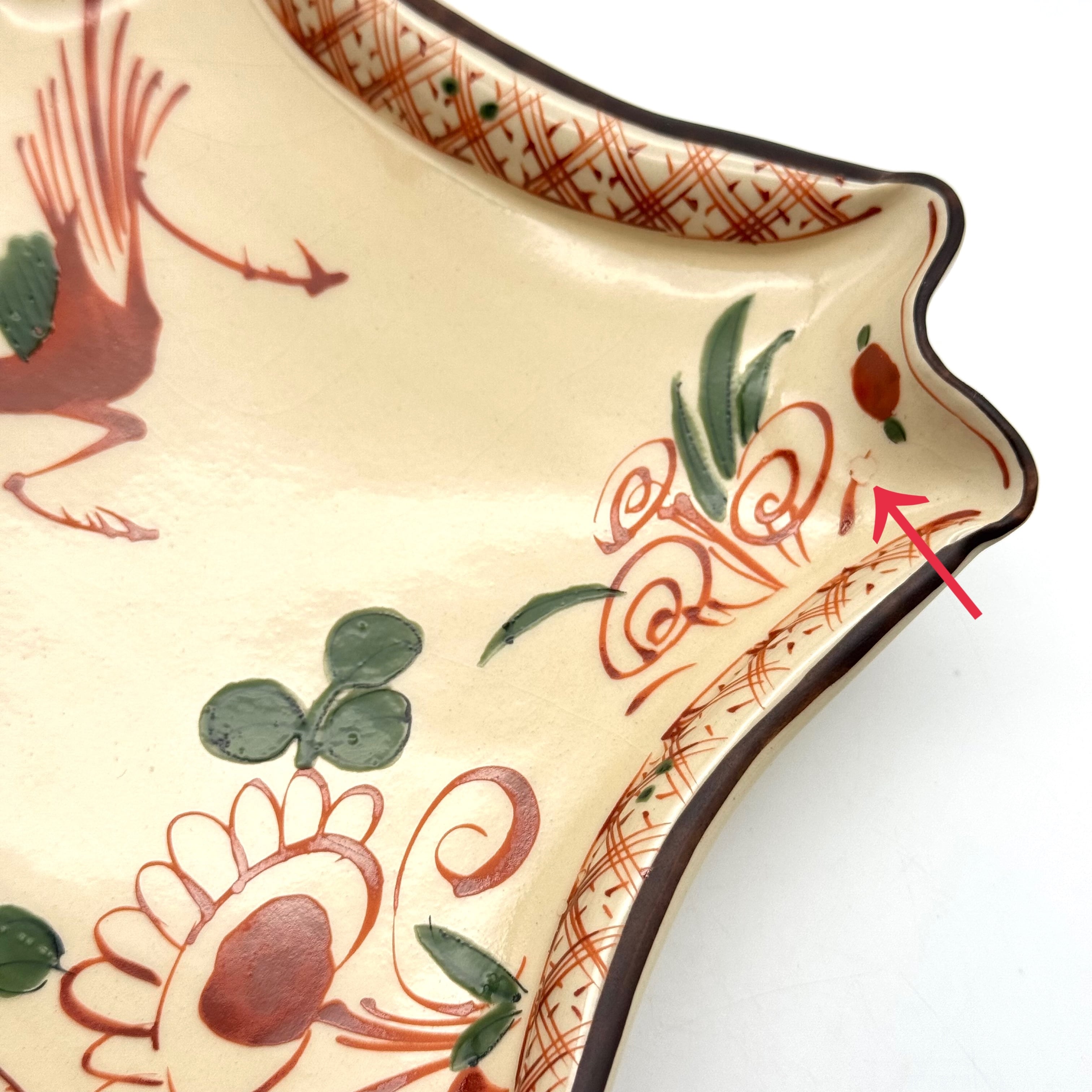 SALE】古赤絵花鳥絵 正角隅切皿 (アウトレット) | 24to3［西富陶磁器