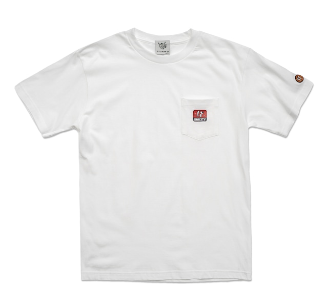 【INACITY APPAREL】5.6オンス ヘビーウェイトポケット付きTシャツ　ホワイト