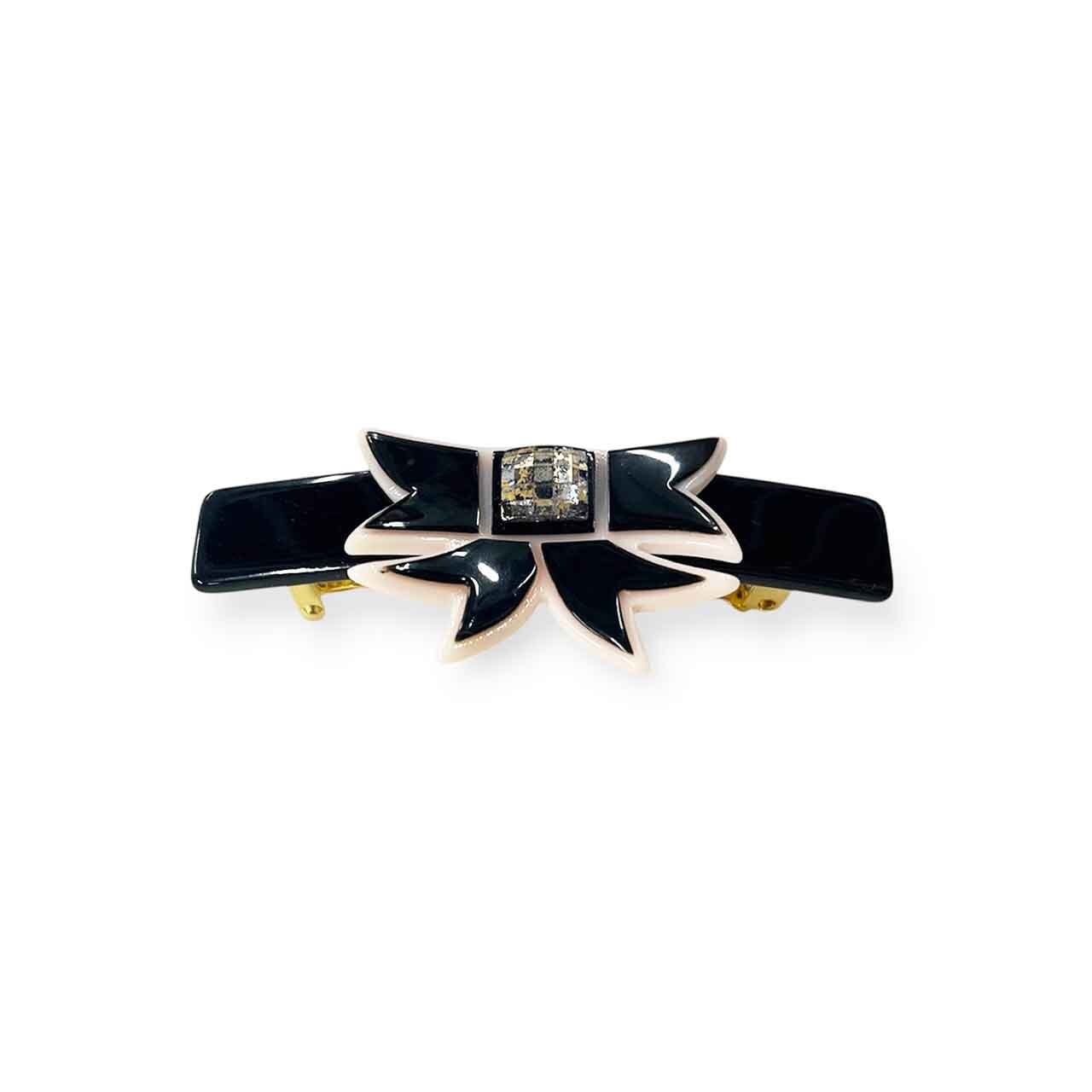 LAURENT OLIVIER クリップ 黒 ＊ 白 フランス製 幅８cm LAURENT OLIVIER クリップ 黒 ＊ 白 フランス製 幅8cm