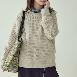 waffle knit pullover