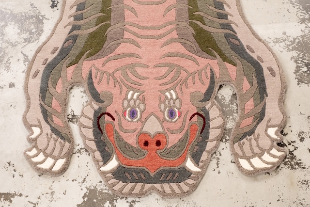 Tibetan Tiger Rug 《Mサイズ•ウール・オリジナル4・秋の蓑虫223》チベタンタイガーラグ