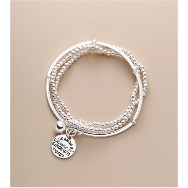 xiangli韓国のシルバー三層ブレスレット