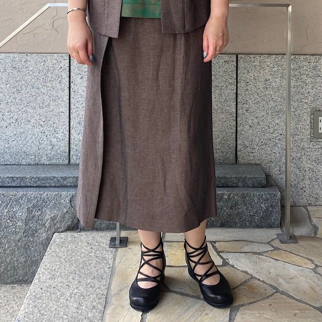 【SPECIAL PRICE】ブライトリネンラップ風デザインスカート【292-5112】