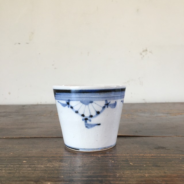 古砥部文　蕎麦猪口　菊文　陶彩窯　砥部焼