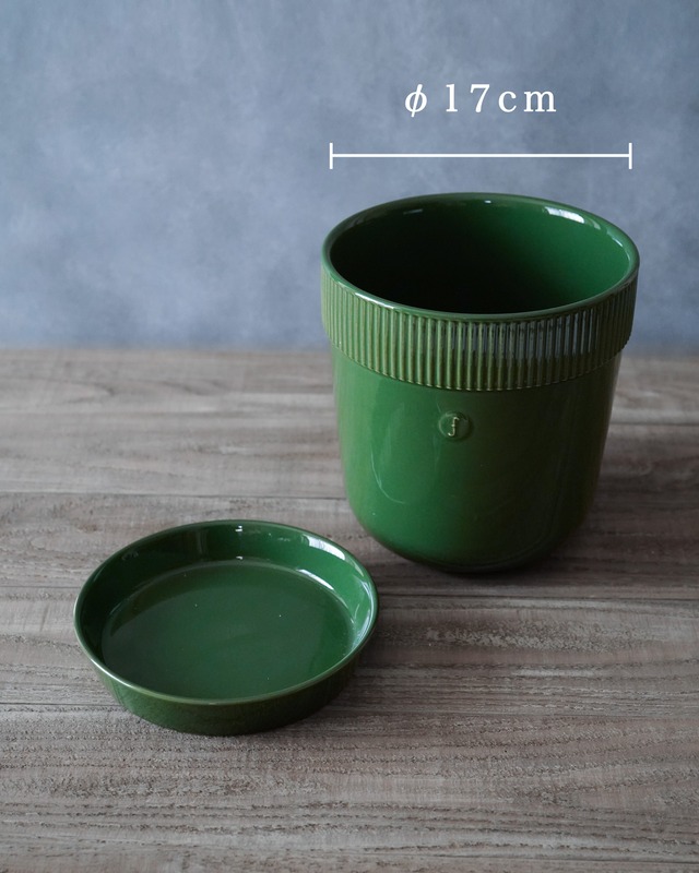 【植木鉢】sagaform　Elise   Ø17 cm - Green　陶器【北欧インテリア】