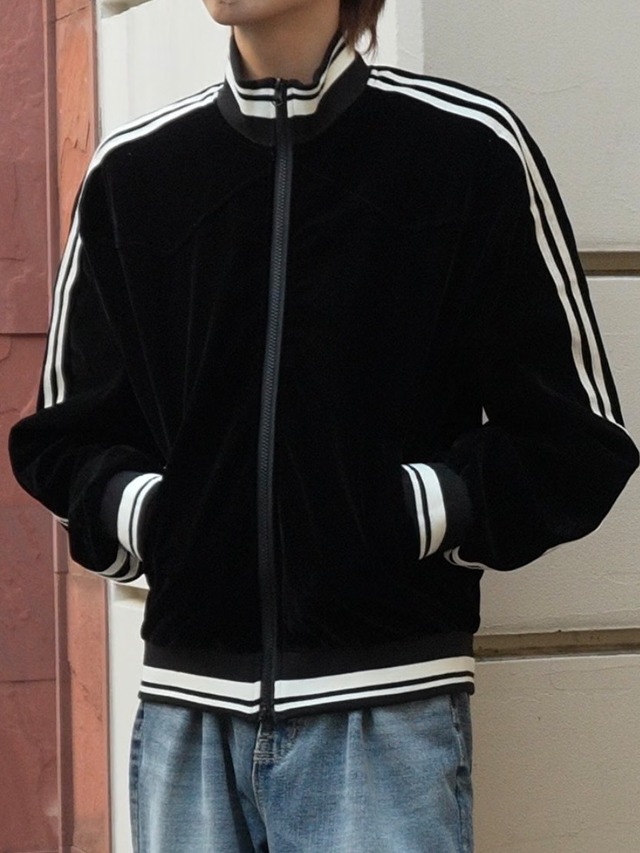 【ALUDE SELECT 】Double velvet pu leather jacket(2color）