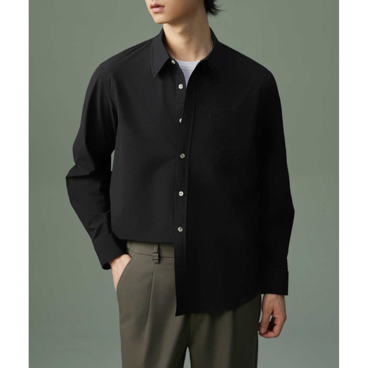 長袖 レギュラーフィット シャツ af0372