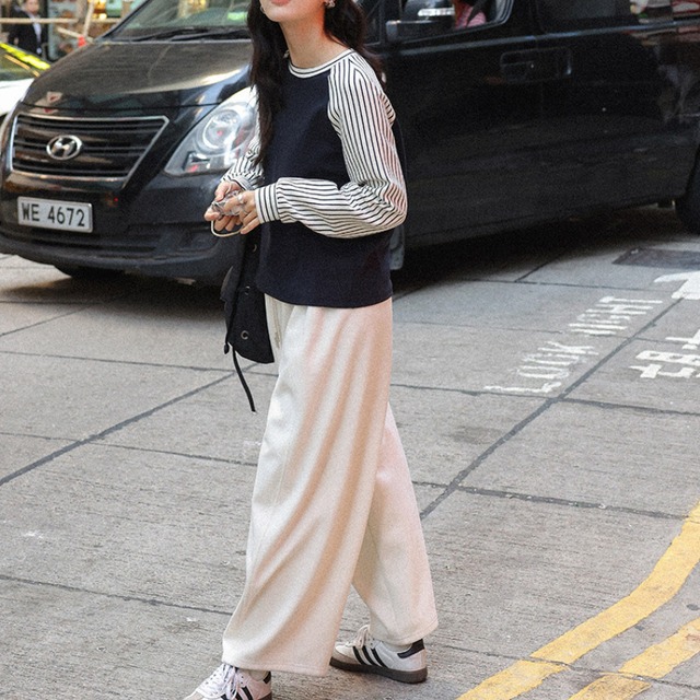 raglan stripe top　J00409