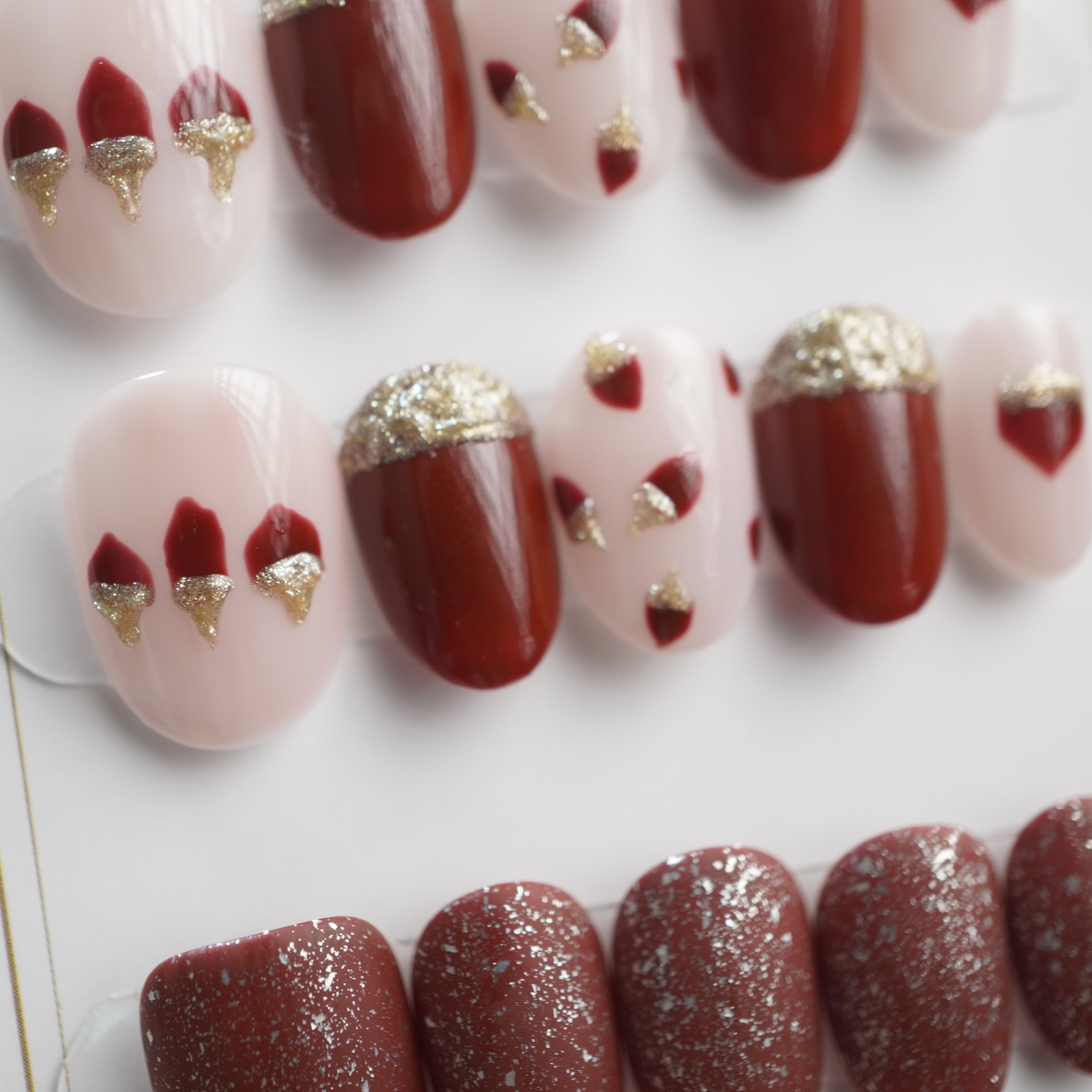 【#751】繰り返し使える【プレミアム】ネイルチップ15枚セット/ショート アーモンド/XY311