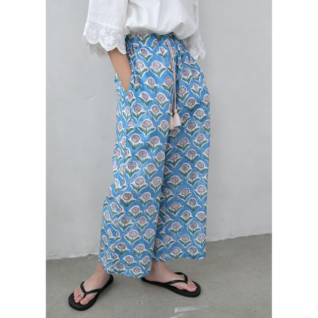 aquarium flower print relax room pants  e1996