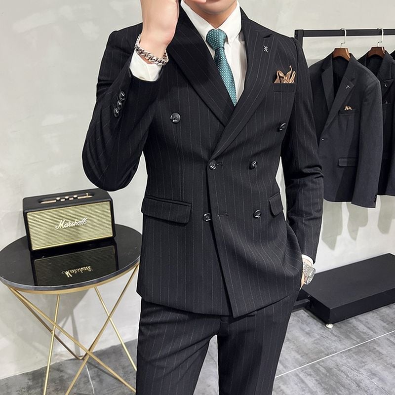 STRASBURGO ダブルスーツ セットアップ 46 ストライプ STRASBURGO ダブルスーツ セットアップ 46 ストライプ