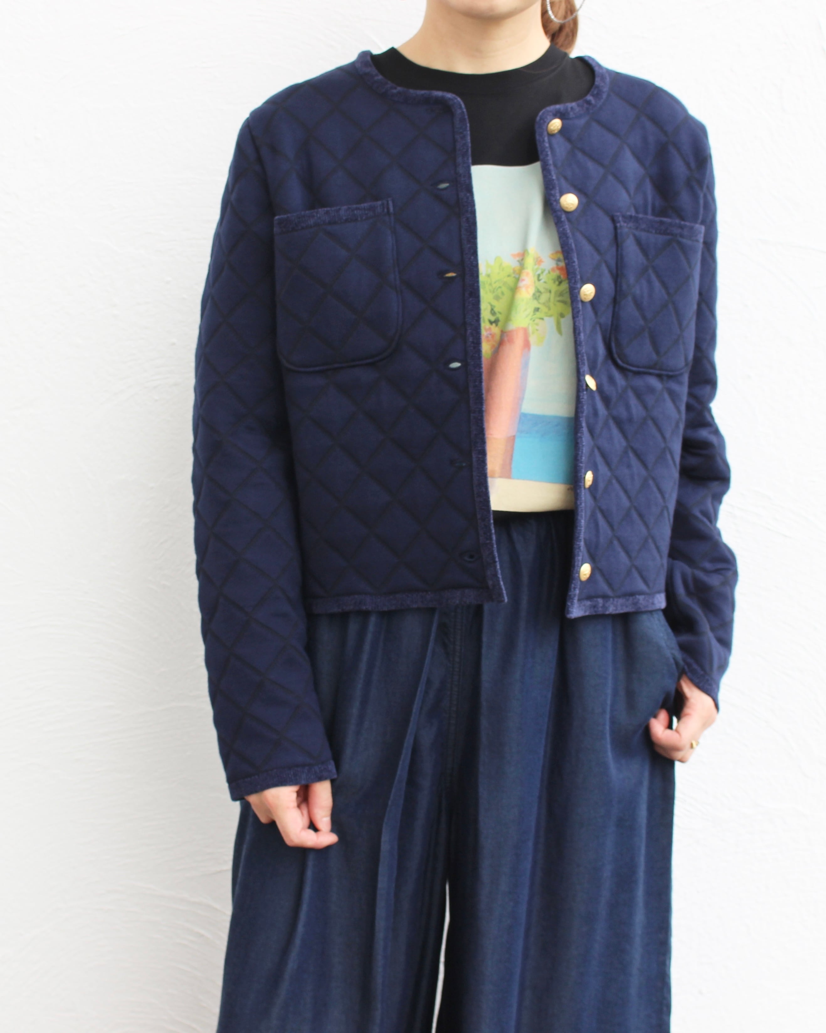 ADAWAS/quilted knit cardigan