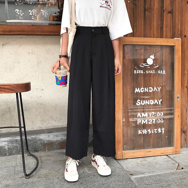 レッドパンツ ルーズカジュアルハイウェストウェスト薄手レディース ペンダント YY-ファッション95788251743