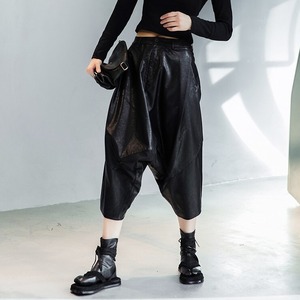 Loose Fit Leather Sarouel Pants / ルーズフィット レザー サルエル パンツ