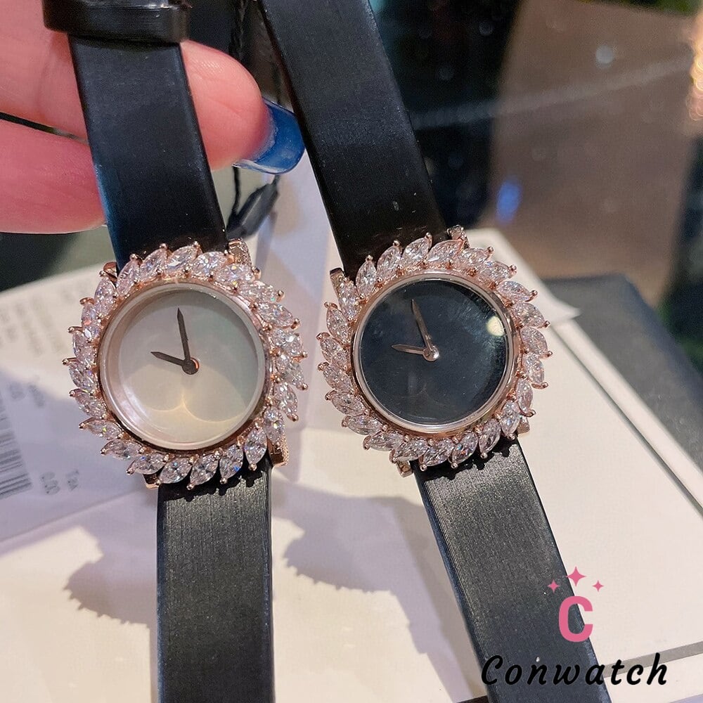 YELLOW】腕時計 高級レディースレザーウォッチ 長方形 クォーツ フル