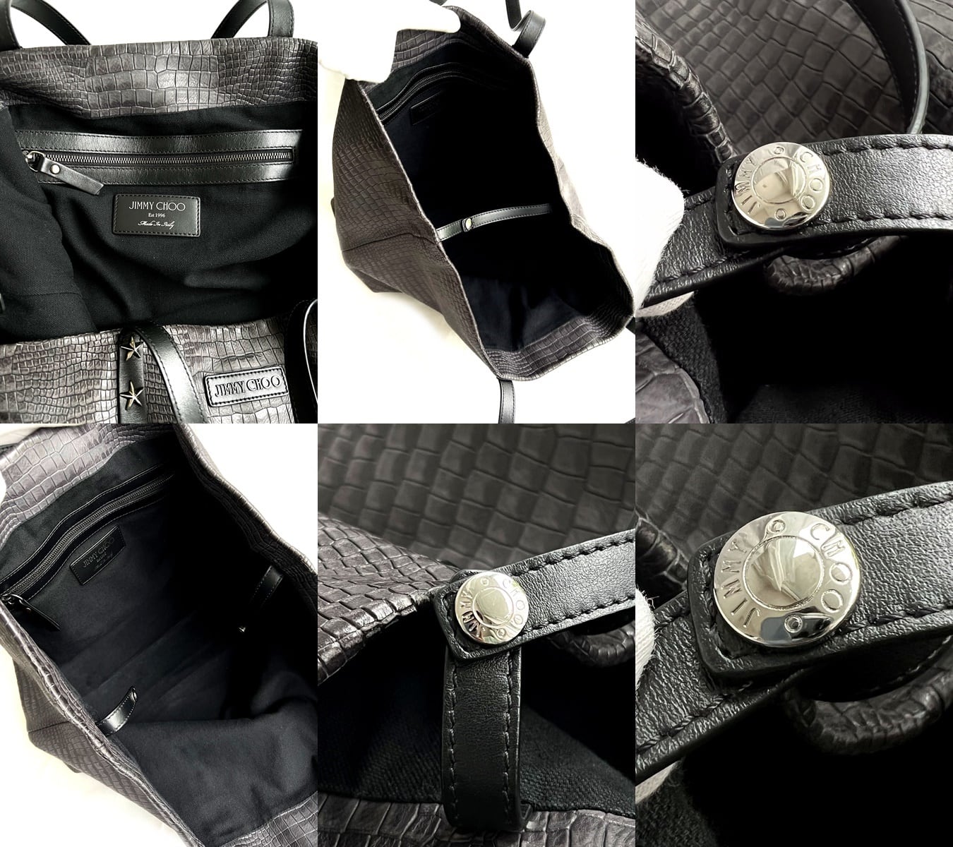JIMMY CHOO ジミーチュウ ピムリコ クロコ レザー トートバッグ JIMMY CHOO ジミーチュウ ピムリコ クロコ レザー トートバッグ