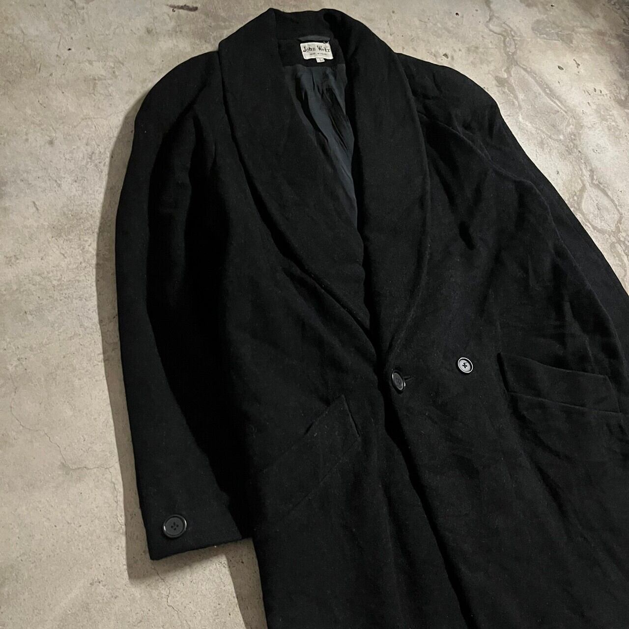 〖EURO_vintage〗made in Poland shawlcollar cashmereblend long coat /ポーランド製  ショールカラー カシミヤ混 ロングコート/lsize/#0215/osaka | 〚EINS_archive〛 powered by BASE