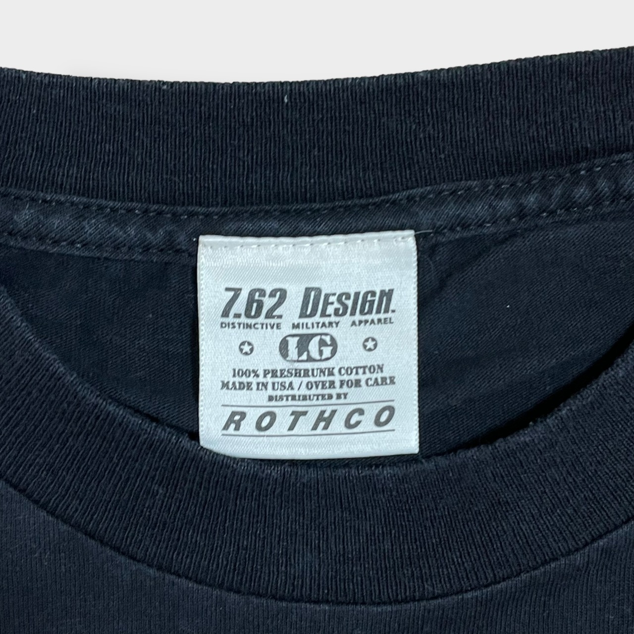 【7.62 DESIGN】USA製 ワンポイントロゴ バックプリント スカル スネーク 蛇 米軍 特殊部隊 ミリタリー US ARMY SPECIAL FORCES ロゴ L Tシャツ 半袖 黒 US古着