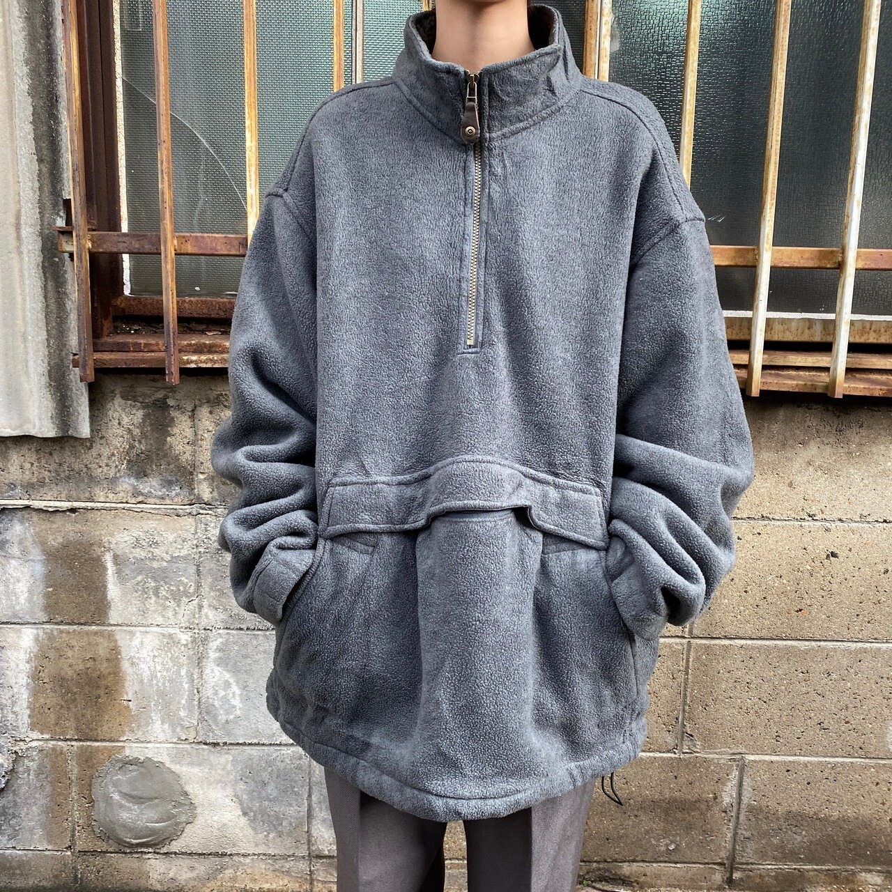 USA製 Eddie Bauer エディーバウアー 裏ボア ハーフジップ フリース 