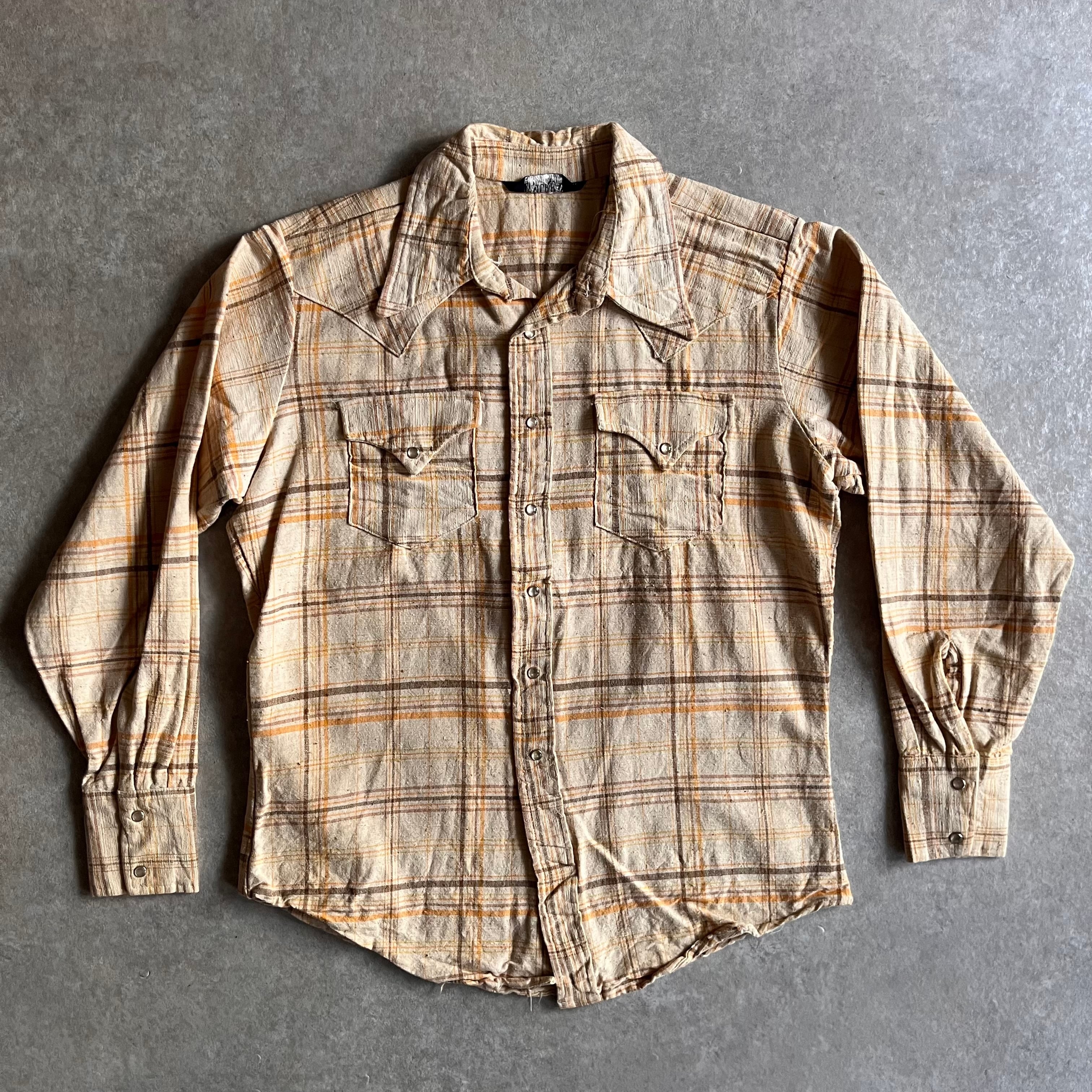 1970s Mc MURRAY L/S Western Shirt L