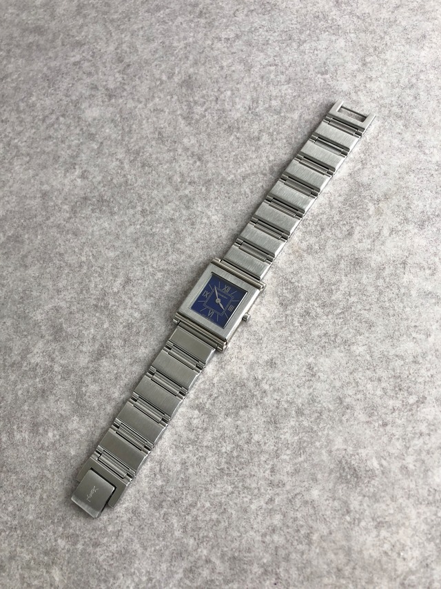 Yves Saint Laurent イヴ・サンローラン 腕時計 シルバー レクタンギュラー ステンレススチール クウォーツ vintage ヴィンテージ オールド c2rgcx
