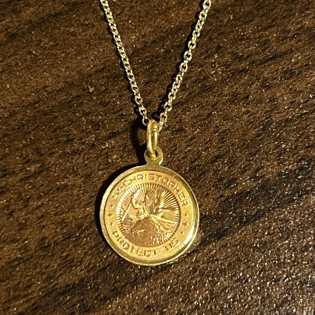 VINTAGE TIFFANY & CO. "ST CHRISTOPHER" 18K Gold Medal Charm Necklace | ヴィンテージ ティファニー "セント クリストファー" 18K ゴールド メダル チャーム ネックレス