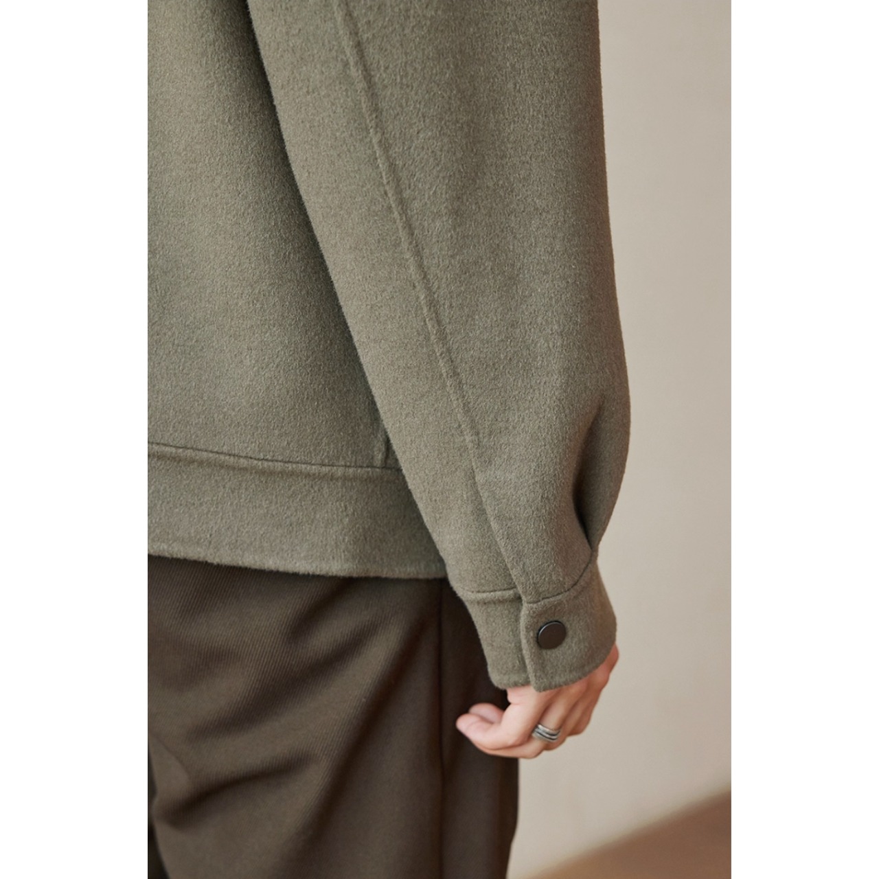 ボタンフロント ヒップ丈ジャケット af0383