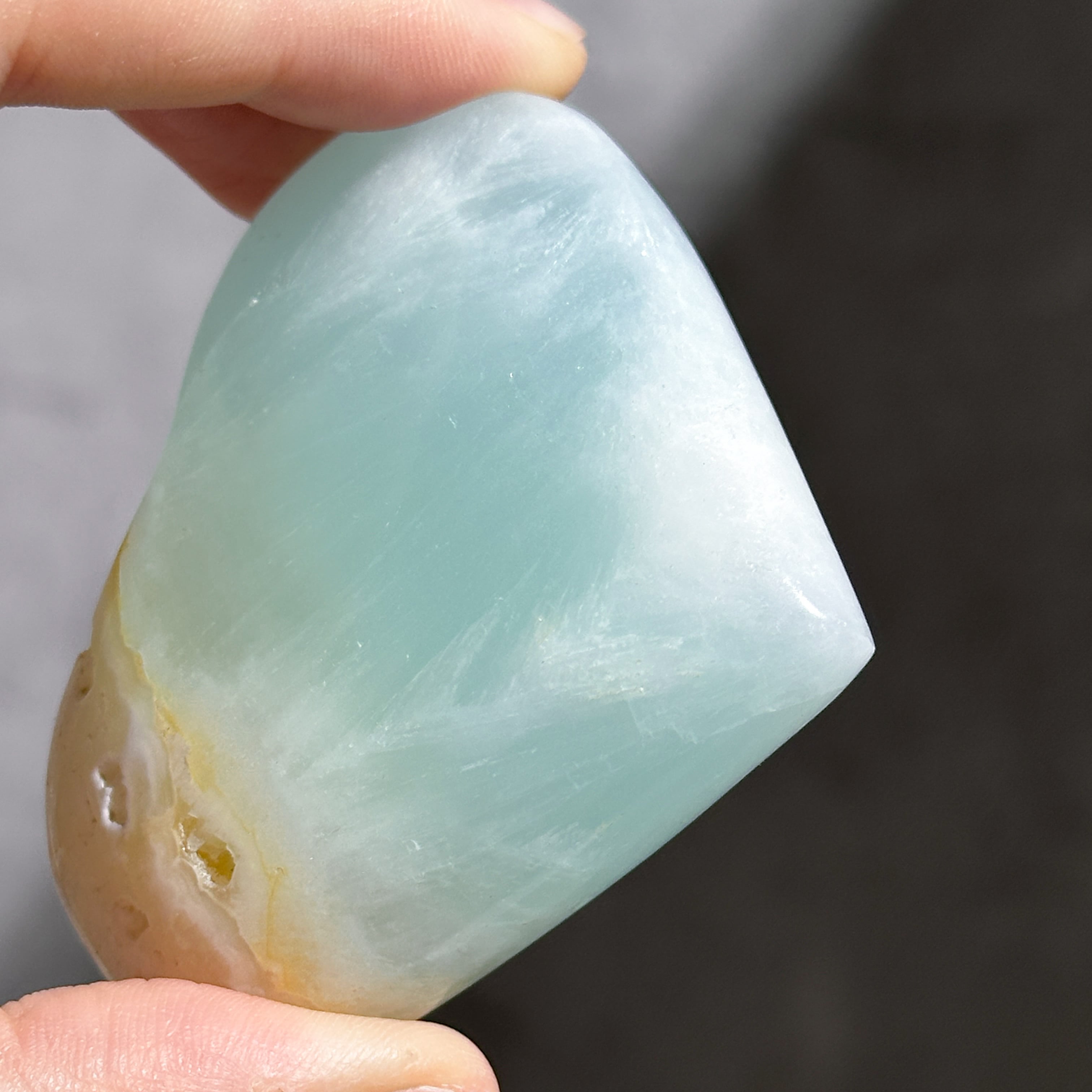 カリビアンブルーカルサイト ハート 22◇Caribbian Blue Calcite