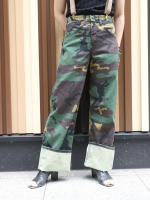 90s dead stock camouflage pattern pants【5688】