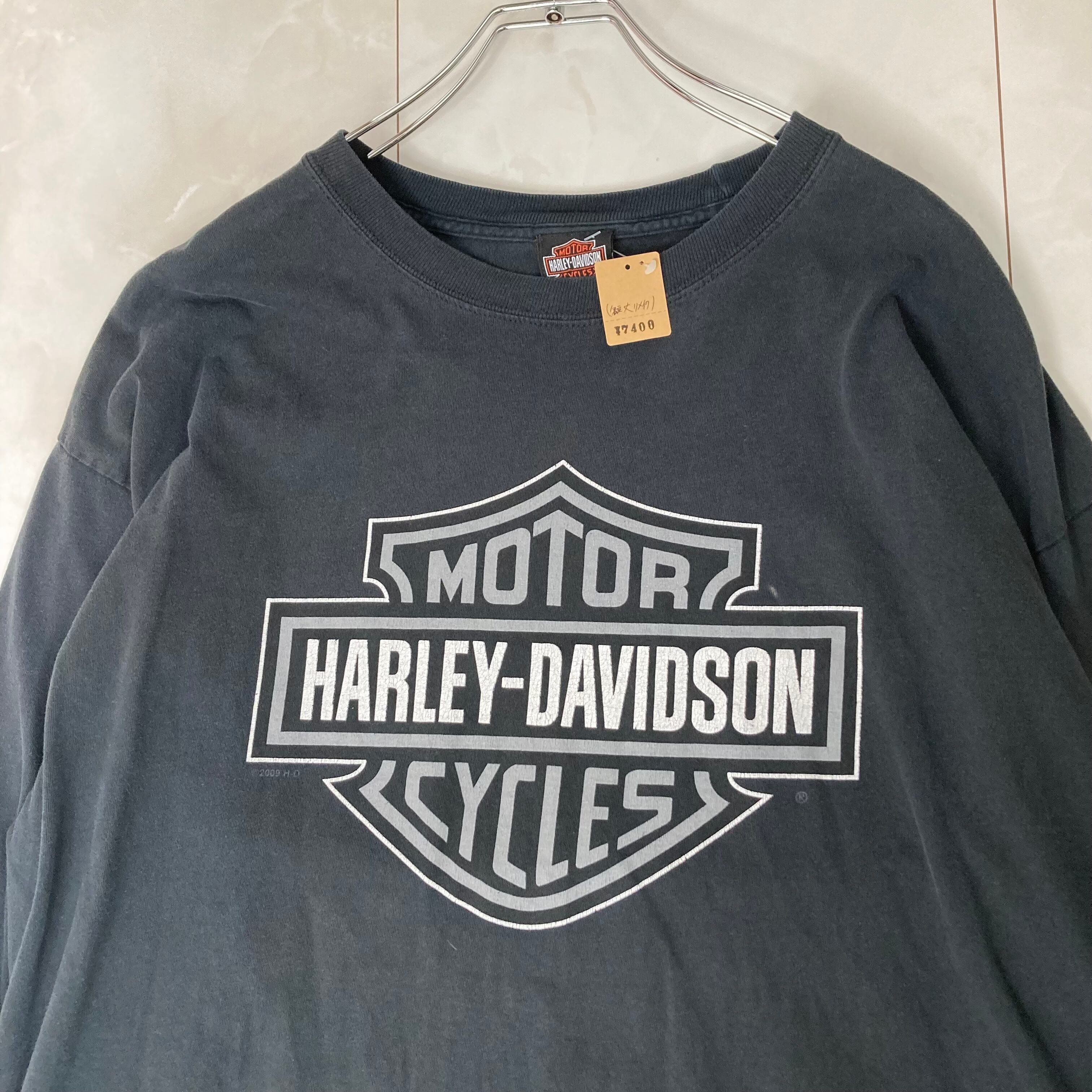 ショート丈リメイク】HARLEY DAVIDSON ロングTシャツ 2XL プリント