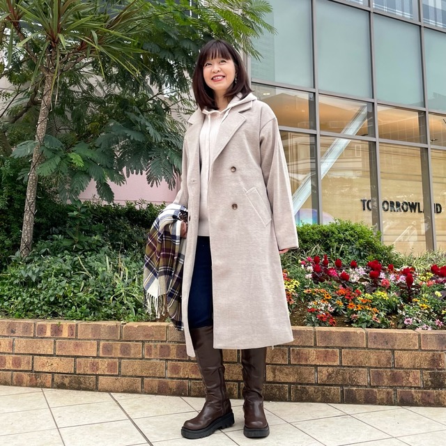 ロング ダブルテーラードコート}