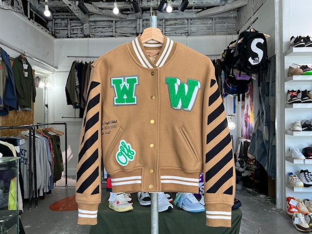 OFF-WHITE LETTERMAN JACKET CAMEL XS 65157